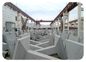 Reinforced concrete foundation for electricity transmitting power lines